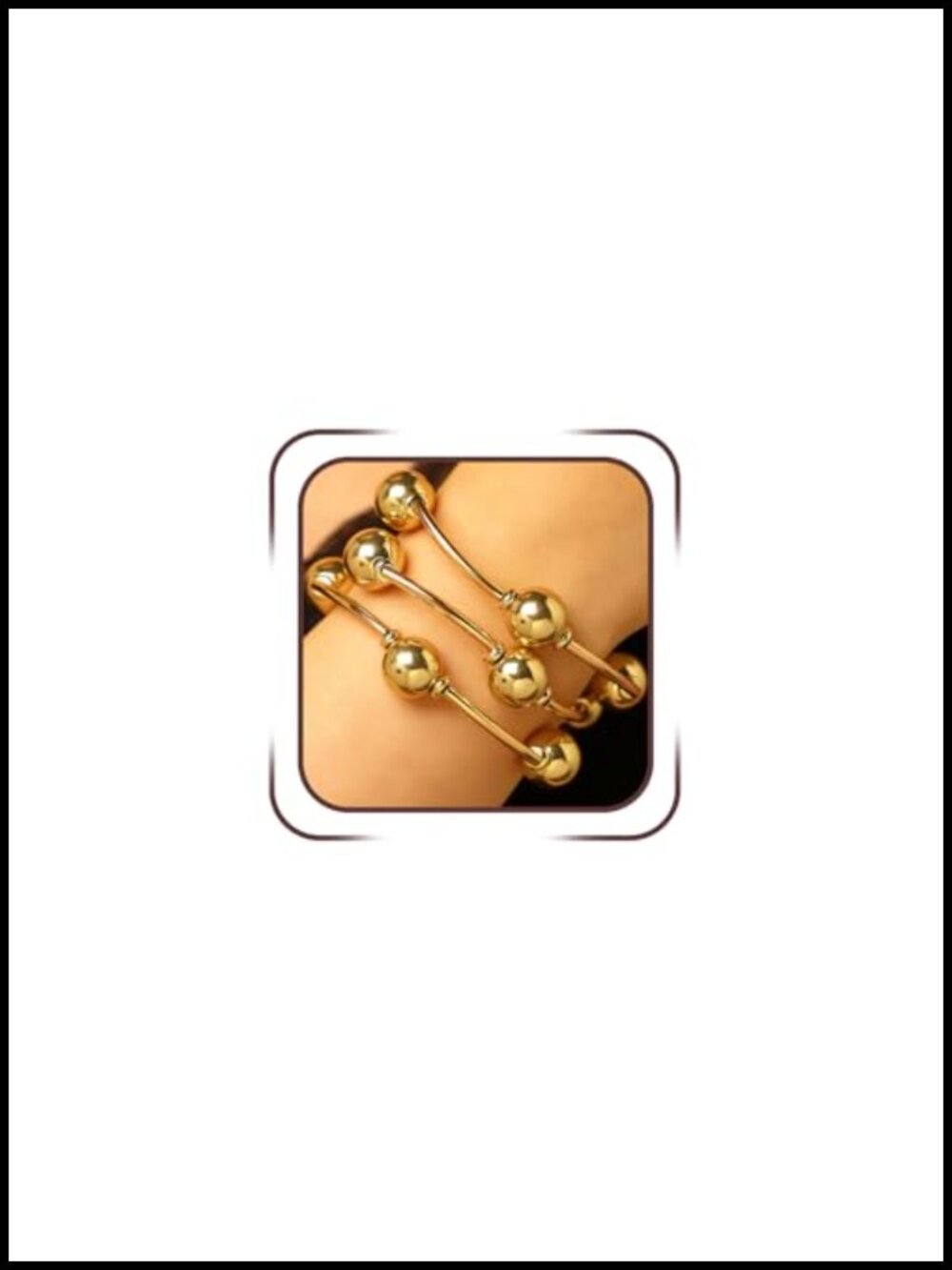 Stackable Gold Beaded Faux Pearl Elastic Bracelet Set